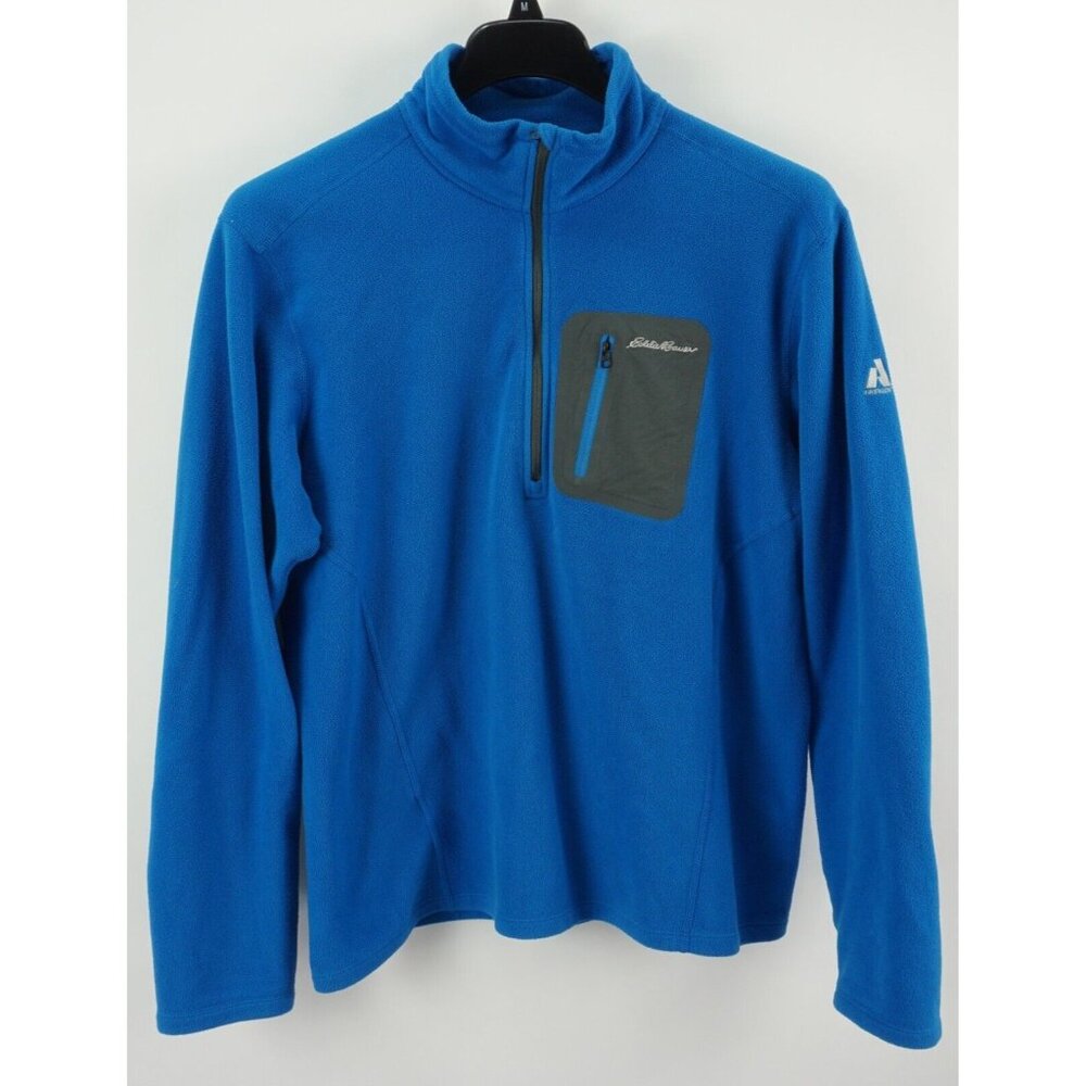 Eddie Bauer First Ascent Men's Large Blue Half Zip Fleece Hiking Sweater Jacket
